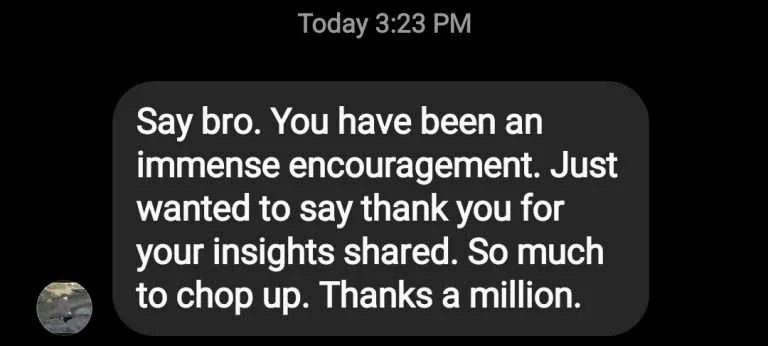 Screenshot of customer feedback