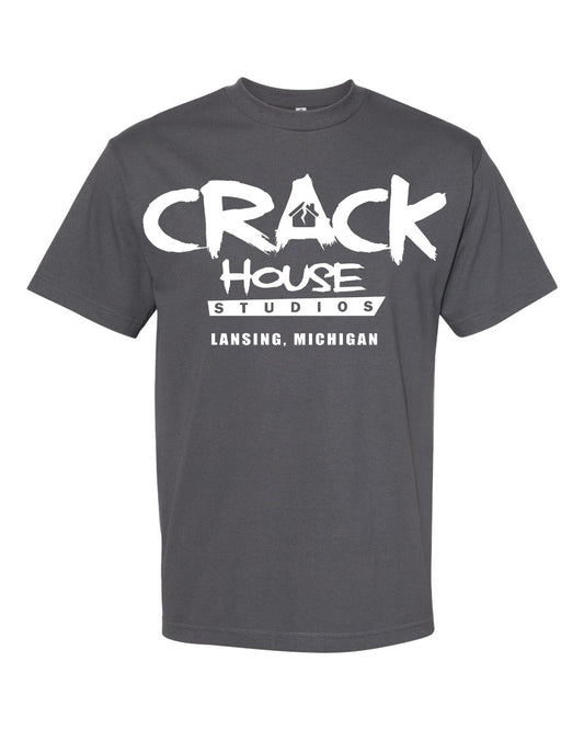 Crack House Studios – Dark Grey (Shirt) [Front & Back]