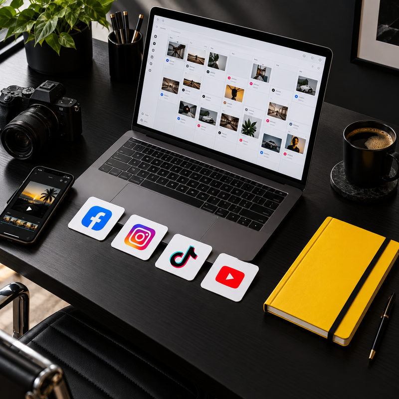 Short-form publishing workspace and social platform calendar