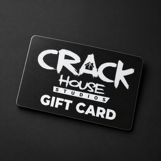 crack house studios gift card on a charcoal background