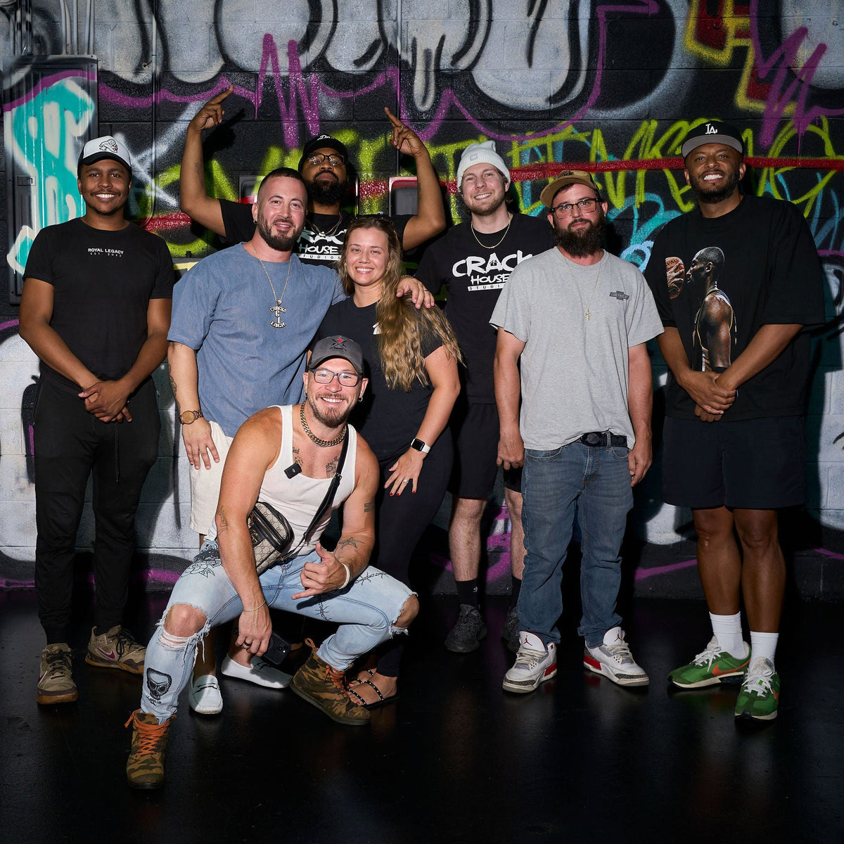 large group photo from the Crack House Studios open house