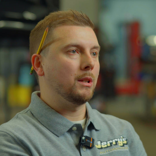 Brand Story Video for Jerry’s Automotive, a family-owned auto repair shop in Lansing, Michigan, showcasing suspension work, brake service, and friendly customer care.